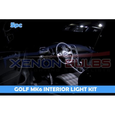 10pc LED INTERIOR KIT IN WHITE FOR THE VW GOLF MK5 MK6 JETTA
